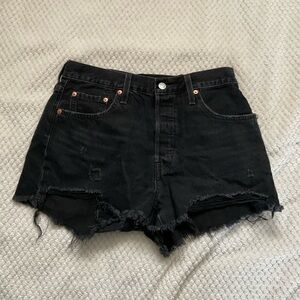 Levi's 501 Black Denim Shorts